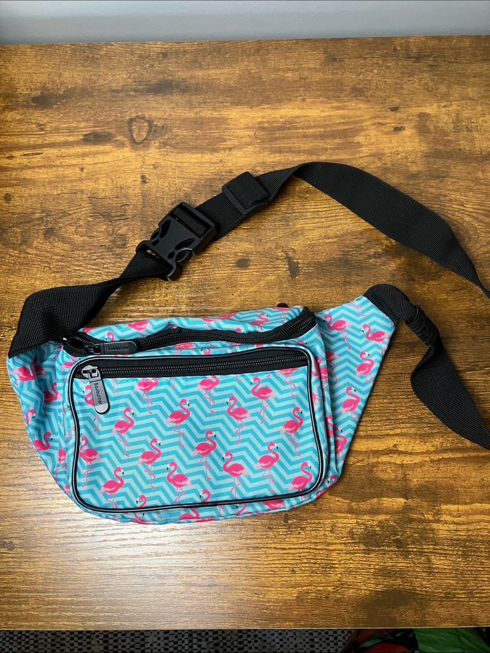 Sojourner Flamingo Print Fanny Pack Whimsy Travel Adjustable